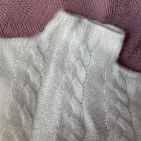 Madewell Cream Cable Knit Turtleneck Sweater - Picture 2 of 5